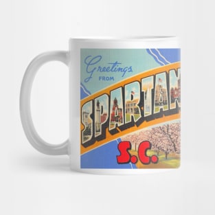 Greetings from Spartanburg, South Carolina - Vintage Large Letter Postcard Mug